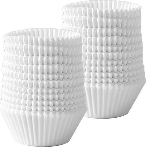 Lot de 500 moules à muffins en papier, blancs, pour gâteaux, bonbons, noix, desserts - Diamètre de la base : 4,5 cm (1/5)