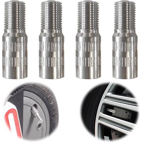 Extensions valve voiture - 4 pièces, 27mm, filetage, cuivre, adaptateur - Convient pour scooters, motocyclettes Étiquette (1/5)
