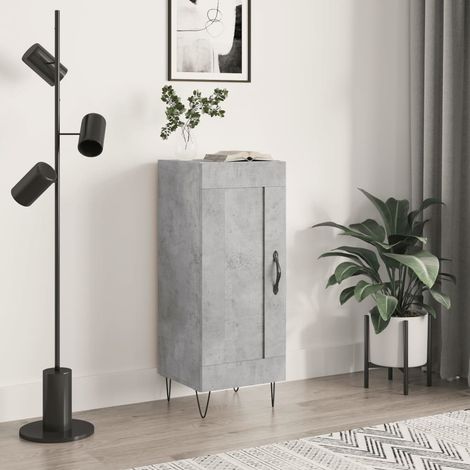 Buffet, Meuble de Rangement, Armoire de Cuisine Gris béton 34,5x34x90 cm Bois d'ingénierie NKK73352 (1/5)