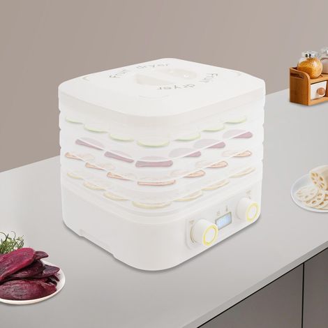 Séchoir alimentaire à 5 étages, déshydrateur pour fruits et légumes, avec plateaux amovibles, écran d'affichage permettant de régler la durée et la température. (1/5)