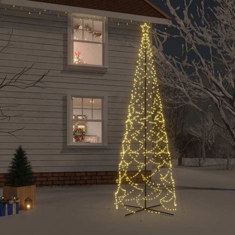 Sapin de Noël Cône Lumineux 1400 LED Blanc Chaud Décoration 8 Fonctions 160 x 500 cm - PANGIVO (1/5)