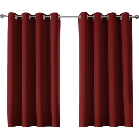 CUCRAF Tende Oscuranti Set 2 pezzi 137x132 cm Rosse (1/5)