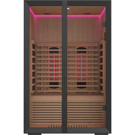 Sentiotec Onni Infra Small Element Infrarotkabine aus Abachi Infrarotsauna 130x104x200 cm