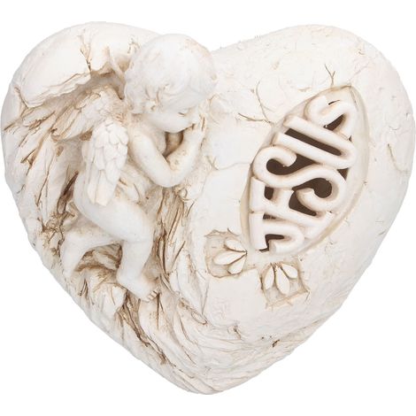 Statue de Jésus Ange Lumineuse en Résine, Design Mignon avec Effet Halo, Décoration pour Maison ou Bureau, Idée Cadeau Originale SCS-RC085-A (1/5)