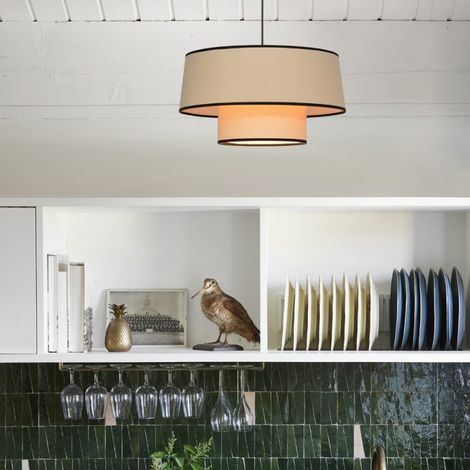 Suspension tissu blanc cassé D38 Malina