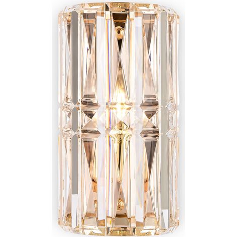 Applique Contemporanea Facet Metallo Oro 1 Luce Diffusore Vetro- (1/4)