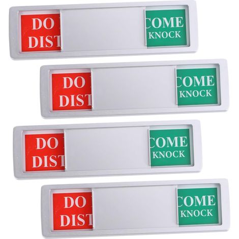 Panneau Magnétique De Porte «ne Pas Déranger» En Aluminium Argenté 4 Pièces Pour Bureau Et Hôtel, Étiquette De Porte Multifonction, Aimant Robuste Pour Signalisation De Confidentialité (1/5)