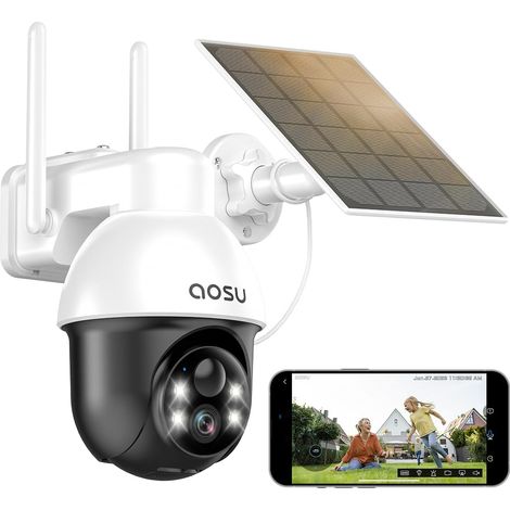 Camera Surveillance WiFi Exterieure sans Fil, 3MP Solaire Extérieur, 360° PTZ Sécurité à Domicile, Suivi Automatique, Vision Vocturne, Alarme Lumineuse et Sonore, Audio Bidirectionnel (1/5)