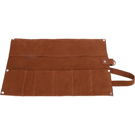 Sac enroulable pour outils de bonsaï BTSEURY en cuir de vachette, sac à outils de jardinage multifonctionnel à plusieurs compartiments (1/5)