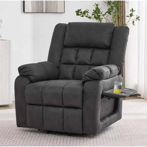 Fauteuil releveur électrique massage vibrant et chaleur gris 87 x 96 x 103 cm OKWISH (1/5)