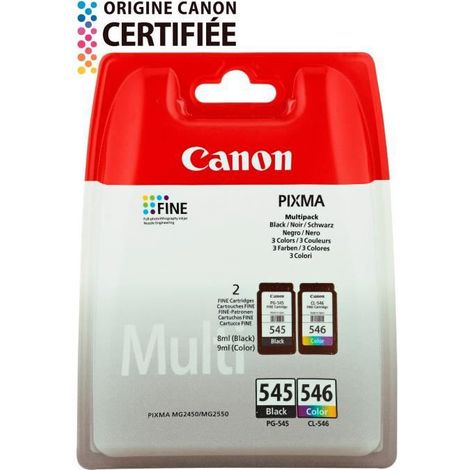 Canon PG545 CL546 Pack cartouche de 4 couleurs pour imprimante jet d'encre