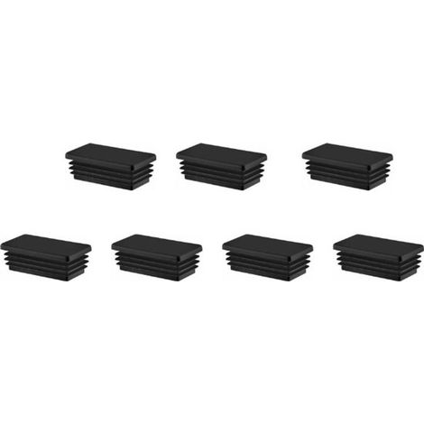 Cache-jambes pour chaises - 7 pièces - 30 x 60 mm - Rectangulaires - Plastique - Zwart - Protections de pieds de chaise - Protection de sol - Pour pieds de chaise et meubles - Embouts carrés - Embouts (1/5)