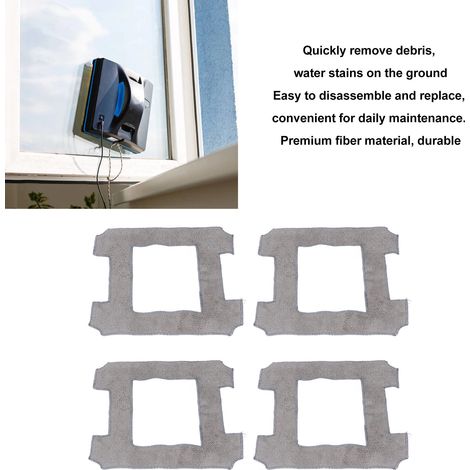 Ortviai Chiffons de Nettoyage pour Robot Laveur de Vitres Ecovacs W1/W1PRO – Lot de 4, Fibre Douce et Absorbante (1/4)