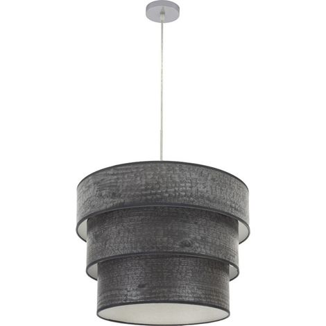 Colgante triple smile 3xe27 cromo/madera negra regx50x50 cm (1/4)
