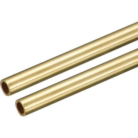 Brass Tube, 7mm OD 1mm Wall Thickness 250mm Length Round Pipe Tube for Industry, DIY Projects 2 Pcs (1/5)
