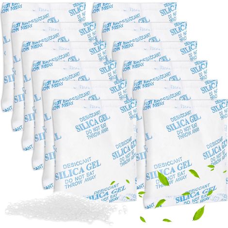 12 PièCes Sachet DéShydratant, Sachet Deshumidificateur, Non-Tissé Sachet Anti Humidité Gel De Silice, pour Distributeur Automatique de Nourriture pour Chat, Nourriture des Chats Et des Chiens (1/5)
