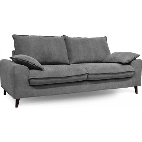 Canapé en tissu chiné 3 places gris clair