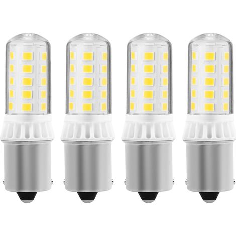 Lampe LED domestique B15S 12 V 3W 400 lumens CRI85 1156 Douille AC12V, DC12V-24V 1103/1141 Douille à contact unique Blanc Chaud 3000K, Lot de 4 (1/5)