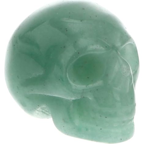Crâne De Cristal Sculpté Jade Naturel - Mini Ornements DéCoratifs Bureau Forme De Crâne Jade Maison Bureau Halloween - Ornements Pierre PréCieuse Vert, 1 Pouce (1/5)