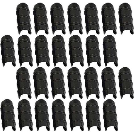 50 Pcs Bâtiments De Jardin Tube Clip PC Serre Cadre Pinces De Tuyau Tube Film Clip pour Serre Bannière Cadre Abris Noir 20Mm (1/4)