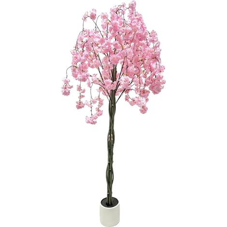Ciliegio artificiale, design realistico, nessuna manutenzione, rosa B - 180 cm (1/2)
