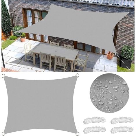 rechteckiges Sonnensegel, wasserdicht, Polyestergewebe, D-Ring, Garten, Terrasse, Balkon (1/5)