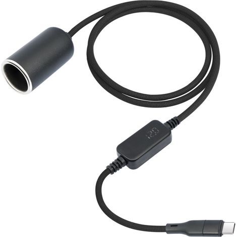 Adaptateur USB-C vers 12V 18W PD3.0 pour allume-cigare, câble mâle-femelle Type C à prise auto (1/5)