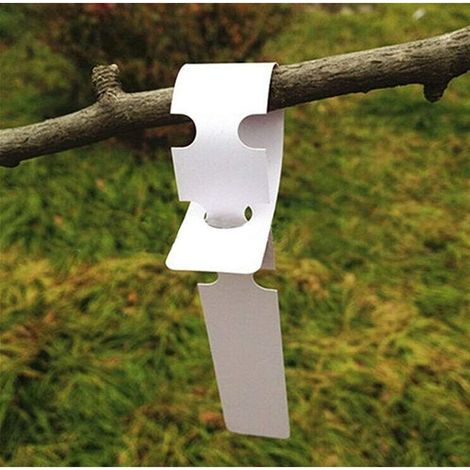 200 étiquettes en plastique blanc de 2 x 20 cm pour plantes et arbres pour les tuteurs de jardin ou de pépinière avec une grande surface d'écriture blanche (1/5)