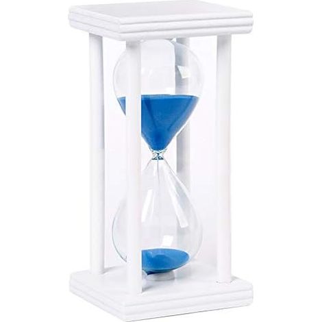 Sablier En Bois - 30 Minutes - Cadre En Bois Naturel Et Corps En Verre - Décoration Bureau Cuisine Chambre - 1 Pièce (1/5)