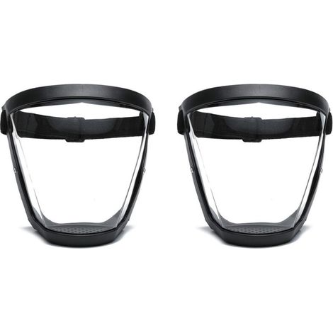 Lot de 2 visières de protection faciale améliorées, anti-buée, transparentes haute définition, résistantes à la poussière et aux projections d'eau, pour la sécurité au travail. (1/5)