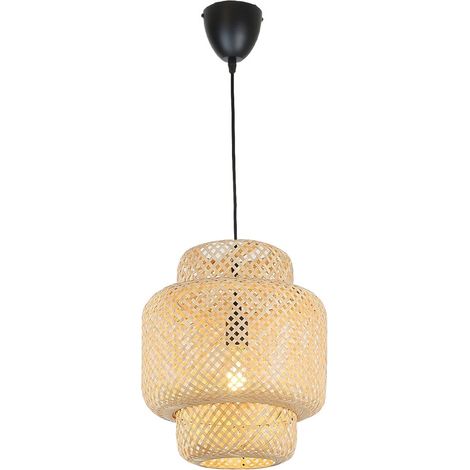 Suspension artisanale en osier naturel D28 cm