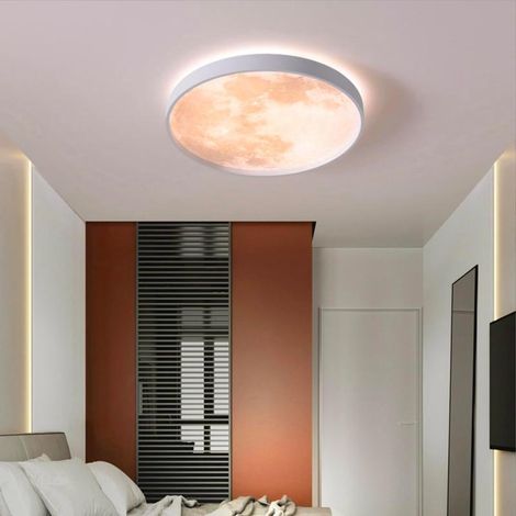 Ultra-thin round LED moon ceiling light, 26cm, moon effect, ceiling light for bedroom, living room, hallway (1/5)