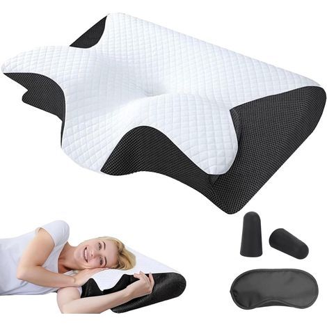 Oreiller Orthopédique Orthonuit, Oreiller Ergonomique Cervical, 2 en 1 Coussin Mémoire de Forme - Soutien Cou, Dorsal et Latéral, pour Dormir sur Le Côté et sur Le Dos (A,1PC) (1/5)