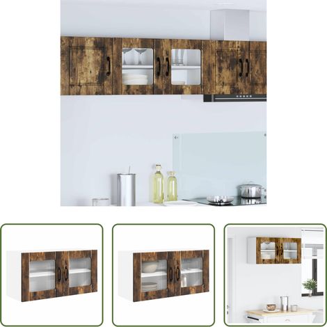 vidaXL Holz Küchenwandschrank - Küchenschrank Geräucherte Eiche 80 x 31 x 40 cm Holzwerkstoff (1/5)