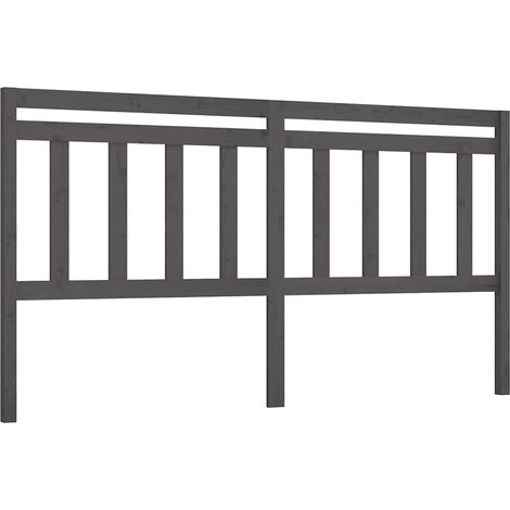 Maison Exclusive - Kopfteil Grau 206x4x100 cm Massivholz Kiefer (1/5)
