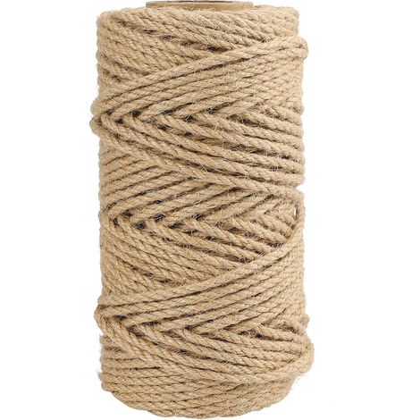 4mm Corde Jute,50M Corde Chanvre, Corde de Jardin en Chanvre,Ficelle de Chanvre pour Jardin, Bricolage, Décoration (1/4)