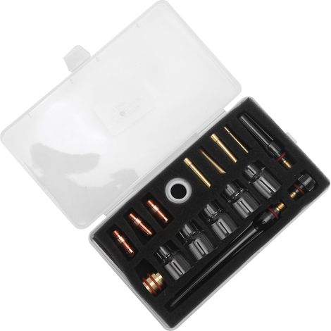 Kit d'accessoires pour chalumeau de soudage : buse en verre, pince en laiton pour électrode de tungstène, consommables pour WP-17/18/26 (1/5)