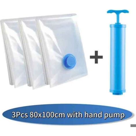 Sacs d'étanchéité sous vide pour vêtements,sac de compression de voyage,sacs de rangement sous vide avec pompe à - 3pcs XL with