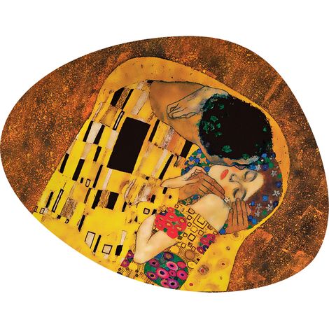 Küchenmatte „Kiss“ aus Filz, 36 × 32 cm – hitzebeständig bis 120 °C, 4 mm, dekorative ovale Tischmatte, Bertoni (1/5)