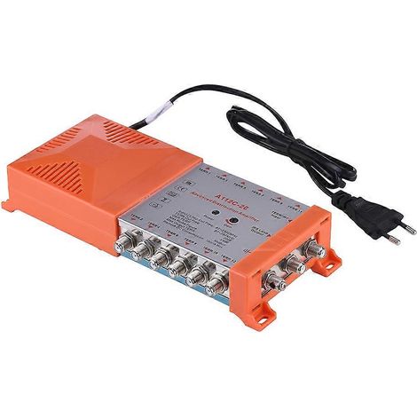 Amplificateur de distribution 12 voies pour signaux TV et radio terrestres - Système MATV/SAT intérieur avec boucle IRS et prise européenne (1/5)