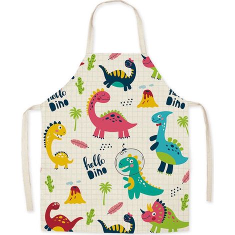 Grembiule in lino con stampa a cartoni animati, ideale per la cucina e la casa. Grembiule resistente e di alta qualità. Un capo d'abbigliamento da lavoro elegante per la cucina e la casa. (1/5)