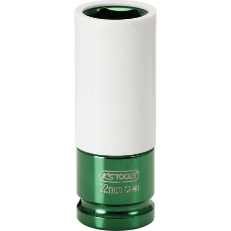 Douille à chocs 1/2'', revêtement ABS pour jantes aluminium, 22 mm - sur carte