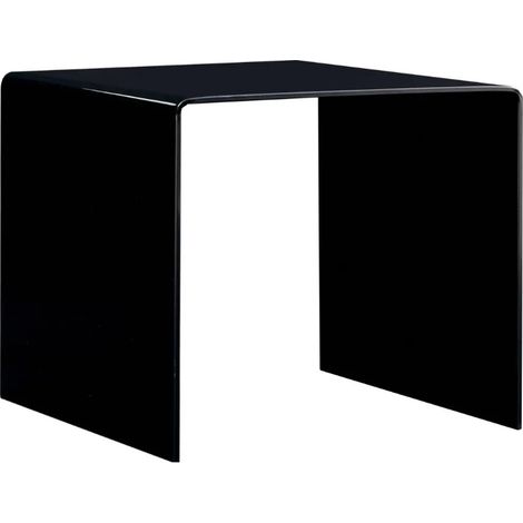 Table basse carrée verre trempé noir Shaimi (1/5)