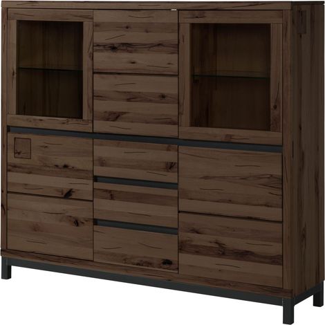 Highboard Kernbuche 166x40x148 tabacco braun geölt VILLANDERS 207