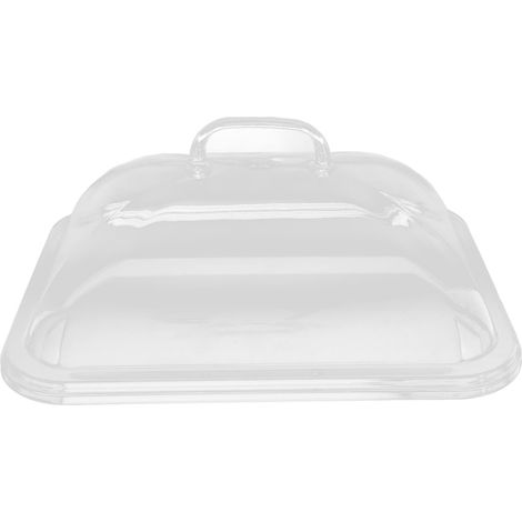 Couvecle Anti-éclaboussues, éclaboussues Acyliques pou, Couvecles Tanspaents pou Assiettes, ectangle et Couvecle Alimentaie Patique avec Poignée pou la Maison et la(Moyen) (1/4)