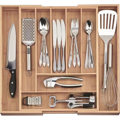Insert de tiroir en bambou, extensible jusqu'à 50 cm (1/4)