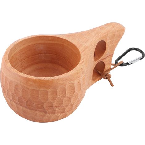 200 ml Holzbecher, Reisebecher im nordischen Stil für Kaffee und Milch, mit Wandkarabiner, ideal für zu Hause und unterwegs (1/5)