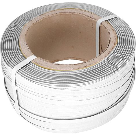 Sangle de cerclage PP semi-automatique 500 mètres, courroie plastique blanche résistance 20KG, emballage machine (1/5)