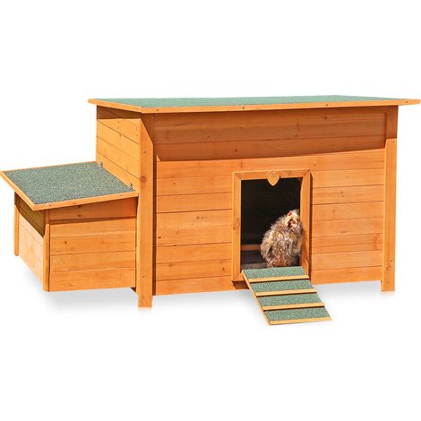 Melko Hühnerhaus 149x80x79CM Hühner Stall mit aufklappbarem Dach und 2 Nistplätzen Kleintierstall aus Holz