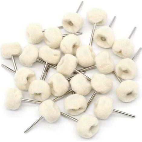 Beige Baumwoll-Polierscheibe für Dremel-Rotationswerkzeuge zum Entfernen von Rost und Schmutz von Oberflächen, 25 Stück